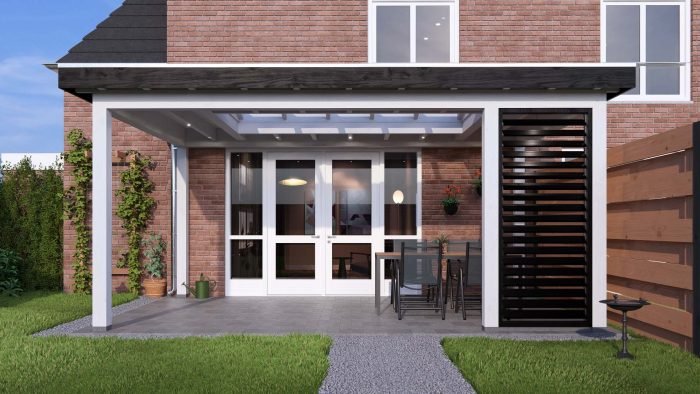 Veranda Rome van 5845x3515 mm, vooraanzicht